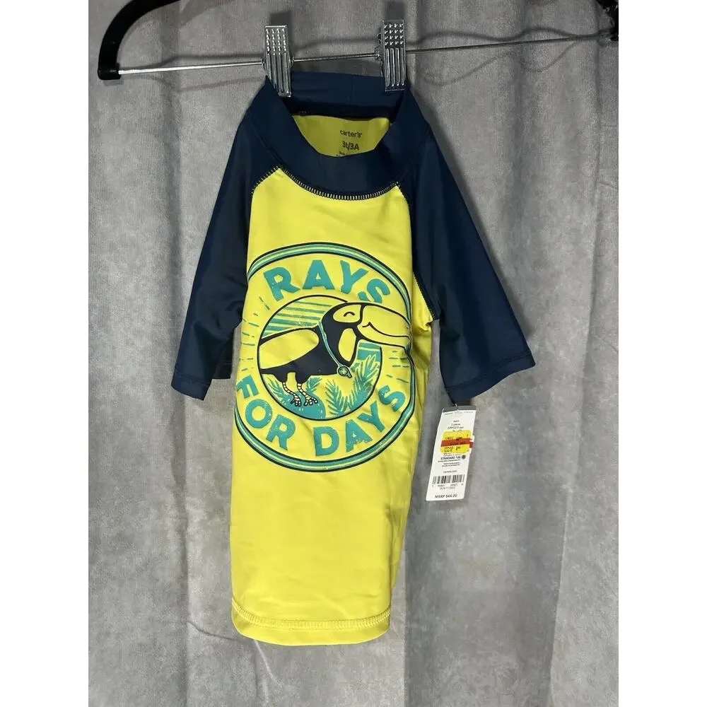 Carter's Yellow and Navy Rash Guard Size 3T